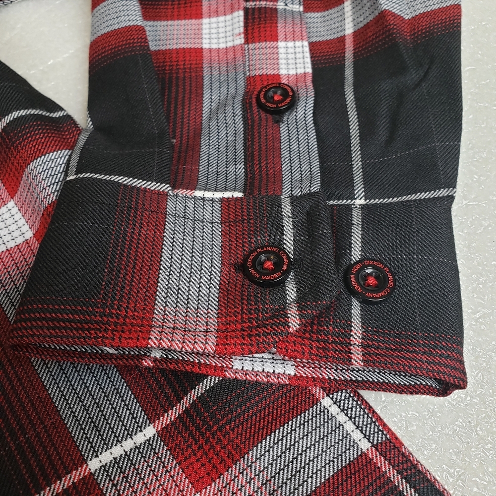 NWT Dixxon Men's Large "Iron Maiden 50th Anniversary" Flannel Shirt - Picture 6 of 12